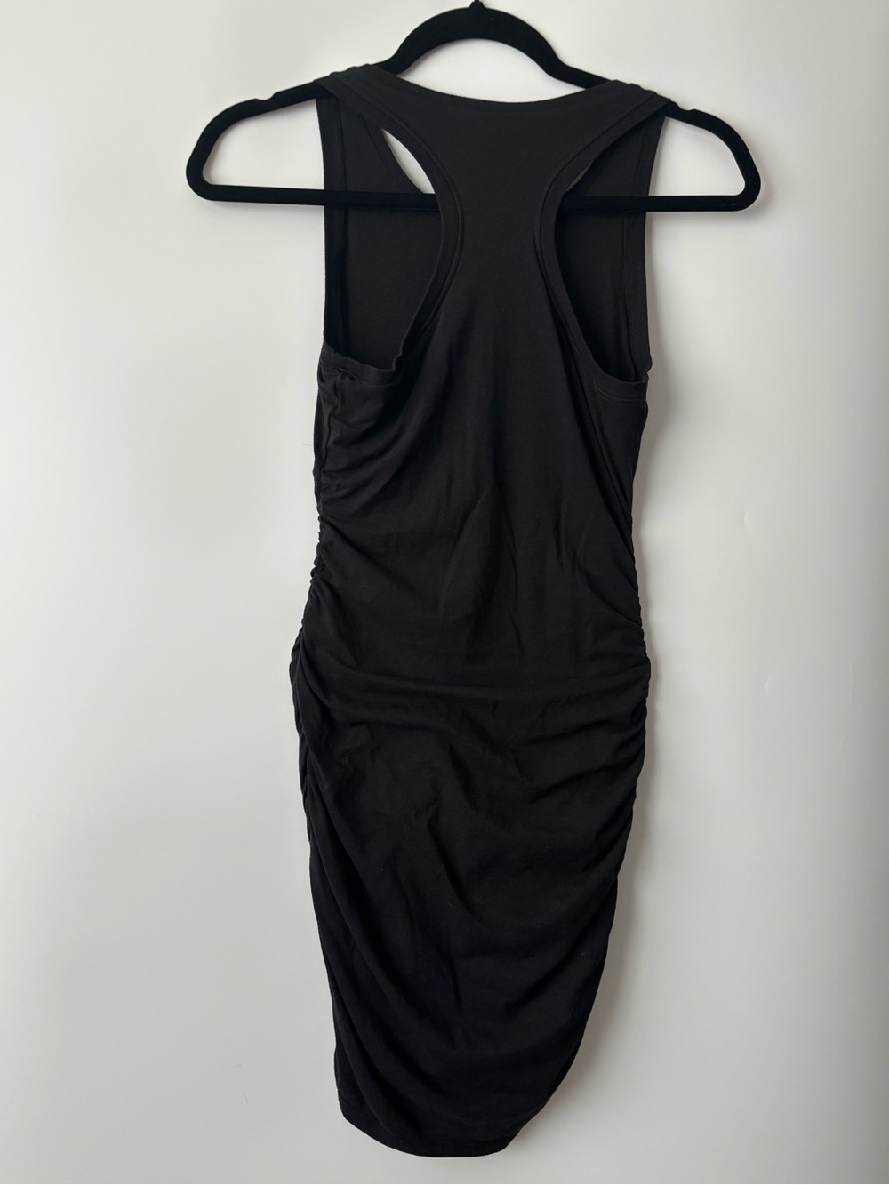 Babaton Aritzia Contour Ruched Racer Mini Dress Hourglass Bodycon  Black Size XS - Picture 3 of 10